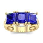 Princess-Cut Triplet Blue Sapphire Engagement Ring (2.55 CTW) Top Dynamic View