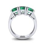 Princess-Cut Triplet Emerald Engagement Ring (2.55 CTW) Side View