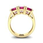 Princess-Cut Triplet Ruby Engagement Ring (2.55 CTW) Side View