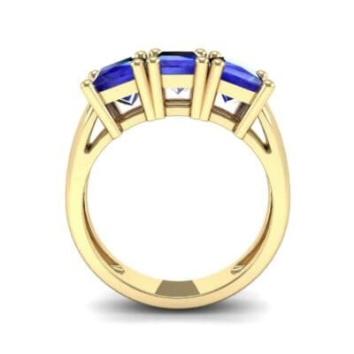 Princess-Cut Triplet Blue Sapphire Engagement Ring (2.55 CTW) Side View