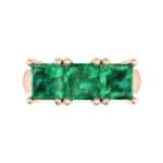 Princess-Cut Triplet Emerald Engagement Ring (2.55 CTW) Top Flat View