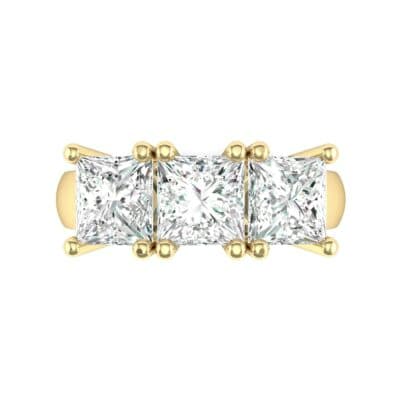 Princess-Cut Triplet Diamond Engagement Ring (2.25 CTW) Top Flat View