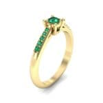 Petite Illusion-Set Emerald Engagement Ring (0.23 CTW) Perspective View