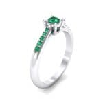 Petite Illusion-Set Emerald Engagement Ring (0.23 CTW) Perspective View