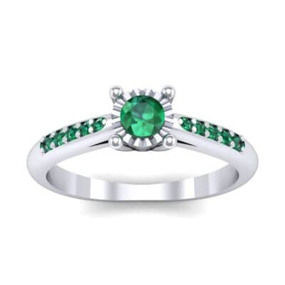 Petite Illusion-Set Emerald Engagement Ring (0.23 CTW) Top Dynamic View
