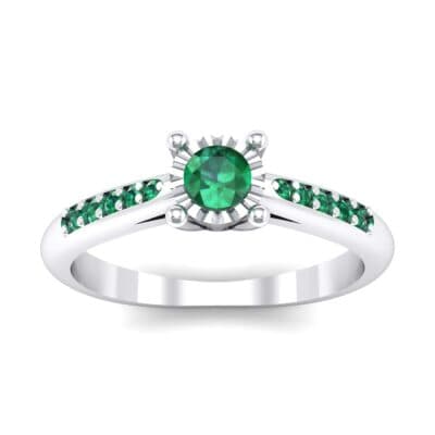 Petite Illusion-Set Emerald Engagement Ring (0.23 CTW) Top Dynamic View