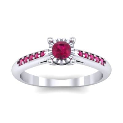 Petite Illusion-Set Ruby Engagement Ring (0.23 CTW) Top Dynamic View