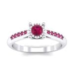 Petite Illusion-Set Ruby Engagement Ring (0.23 CTW) Top Dynamic View