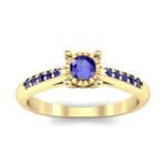 Petite Illusion-Set Blue Sapphire Engagement Ring (0.23 CTW) Top Dynamic View