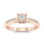 Petite Illusion-Set Diamond Engagement Ring (0.26 CTW) Top Dynamic View