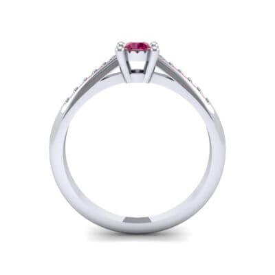 Petite Illusion-Set Ruby Engagement Ring (0.23 CTW) Side View