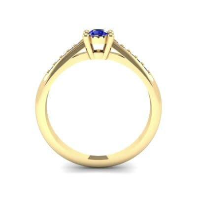 Petite Illusion-Set Blue Sapphire Engagement Ring (0.23 CTW) Side View