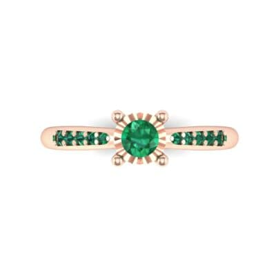 Petite Illusion-Set Emerald Engagement Ring (0.23 CTW) Top Flat View