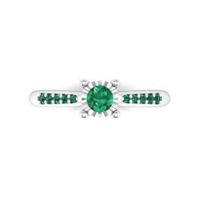 Petite Illusion-Set Emerald Engagement Ring (0.23 CTW) Top Flat View