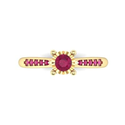 Petite Illusion-Set Ruby Engagement Ring (0.23 CTW) Top Flat View