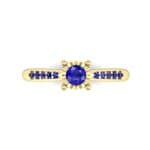 Petite Illusion-Set Blue Sapphire Engagement Ring (0.23 CTW) Top Flat View