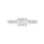 Petite Illusion-Set Diamond Engagement Ring (0.26 CTW) Top Flat View