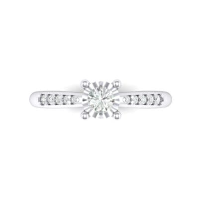Petite Illusion-Set Crystal Engagement Ring (0.26 CTW) Top Flat View