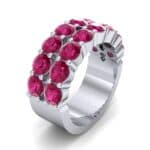Two-Row Shared Prong Ruby Ring (6.08 CTW) Perspective View