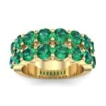 Two-Row Shared Prong Emerald Ring (6.08 CTW) Top Dynamic View