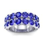 Two-Row Shared Prong Blue Sapphire Ring (6.08 CTW) Top Dynamic View