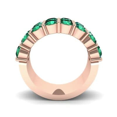 Two-Row Shared Prong Emerald Ring (6.08 CTW) Side View