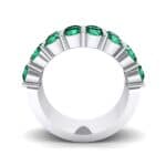 Two-Row Shared Prong Emerald Ring (6.08 CTW) Side View