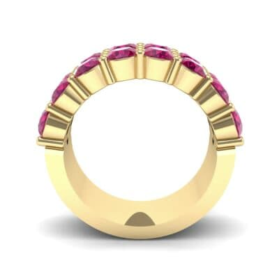 Two-Row Shared Prong Ruby Ring (6.08 CTW) Side View