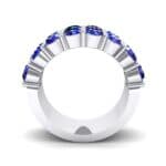 Two-Row Shared Prong Blue Sapphire Ring (6.08 CTW) Side View