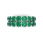 Two-Row Shared Prong Emerald Ring (6.08 CTW) Top Flat View