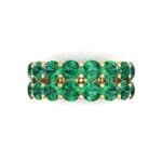 Two-Row Shared Prong Emerald Ring (6.08 CTW) Top Flat View