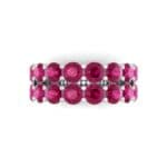 Two-Row Shared Prong Ruby Ring (6.08 CTW) Top Flat View