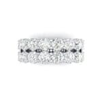 Two-Row Shared Prong Diamond Ring (4 CTW) Top Flat View