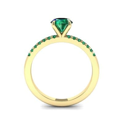 Thin Claw Prong Pave Emerald Engagement Ring (0.85 CTW) Side View
