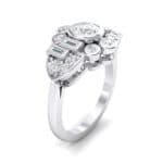 Abstract Crystal Shield Engagement Ring (1.11 CTW) Perspective View