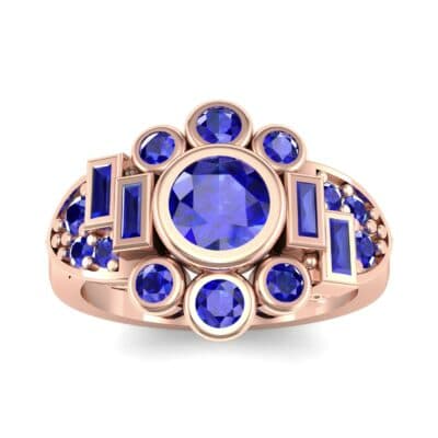 Abstract Blue Sapphire Shield Engagement Ring (1.5 CTW) Top Dynamic View