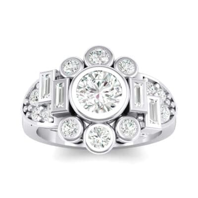Abstract Crystal Shield Engagement Ring (1.11 CTW) Top Dynamic View