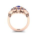 Abstract Blue Sapphire Shield Engagement Ring (1.5 CTW) Side View
