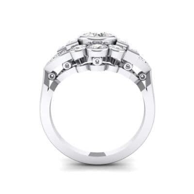 Abstract Crystal Shield Engagement Ring (1.11 CTW) Side View
