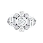 Abstract Crystal Shield Engagement Ring (1.11 CTW) Top Flat View