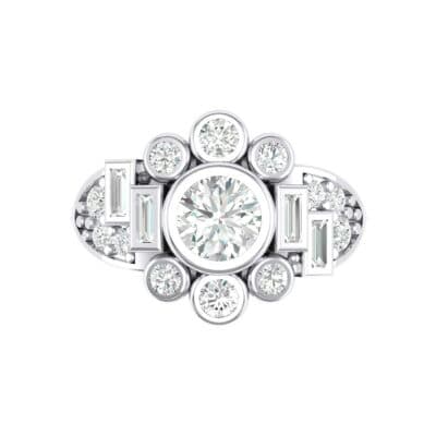 Abstract Crystal Shield Engagement Ring (1.11 CTW) Top Flat View