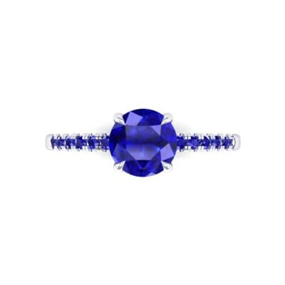 Channel-Set Blue Sapphire Ring (0.3 CTW) Top Flat View