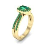 Emerald Halo Reverse Split Shank Emerald Engagement Ring (1.11 CTW) Perspective View