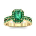 Emerald Halo Reverse Split Shank Emerald Engagement Ring (1.11 CTW) Top Dynamic View