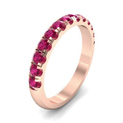 Classic Half Pave Ruby Ring (0.52 CTW) Perspective View