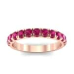 Classic Half Pave Ruby Ring (0.52 CTW) Top Dynamic View