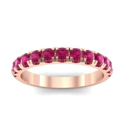 Classic Half Pave Ruby Ring (0.52 CTW) Top Dynamic View