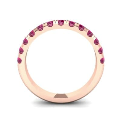 Classic Half Pave Ruby Ring (0.52 CTW) Side View
