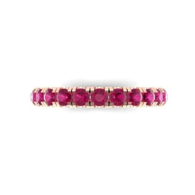 Classic Half Pave Ruby Ring (0.52 CTW) Top Flat View