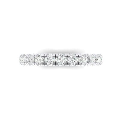 Classic Half Pave Crystal Ring (0.39 CTW) Top Flat View
